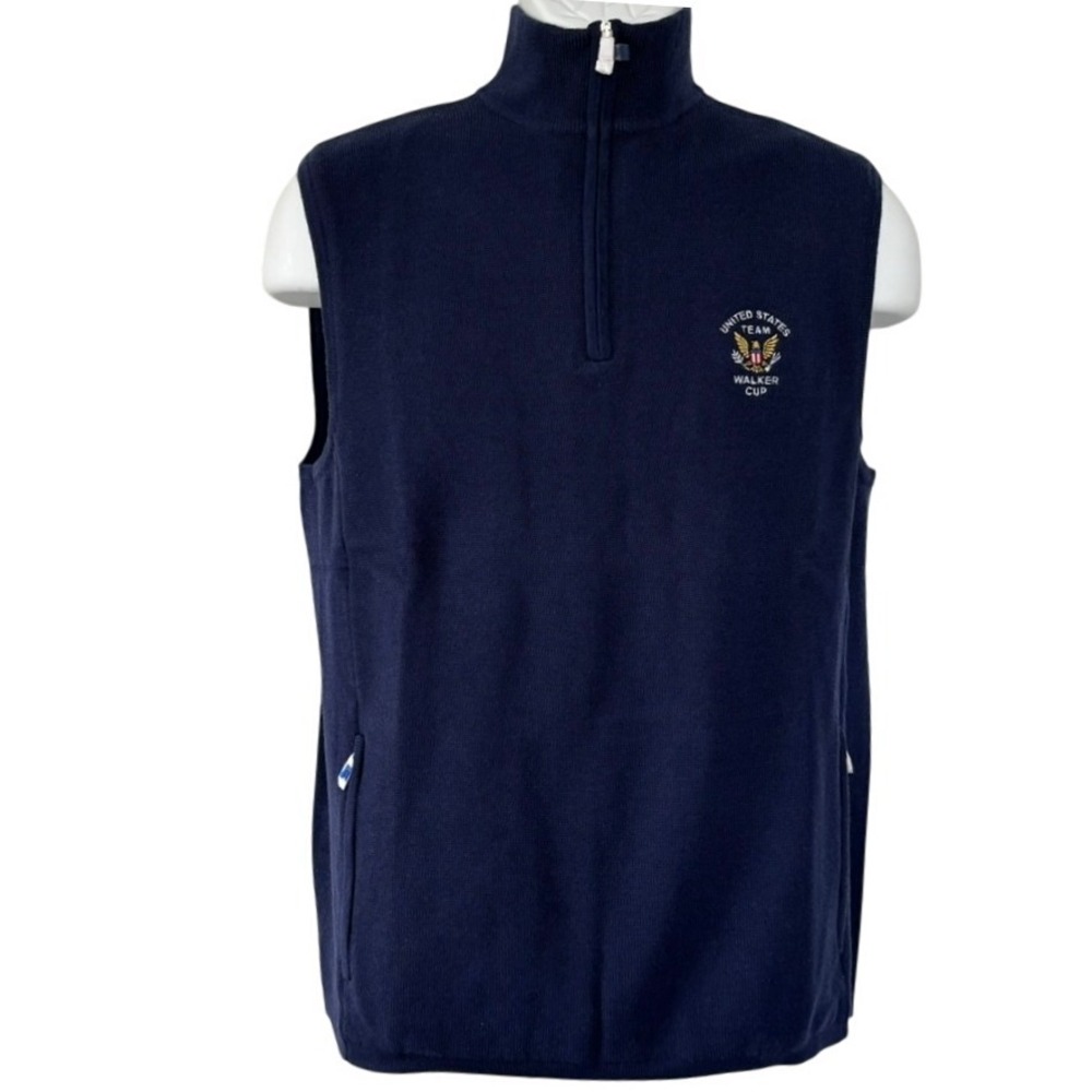 RLX Golf Merino Wool Vest Sz S Navy Blue Walker Cup Team USA Water Repellent‎